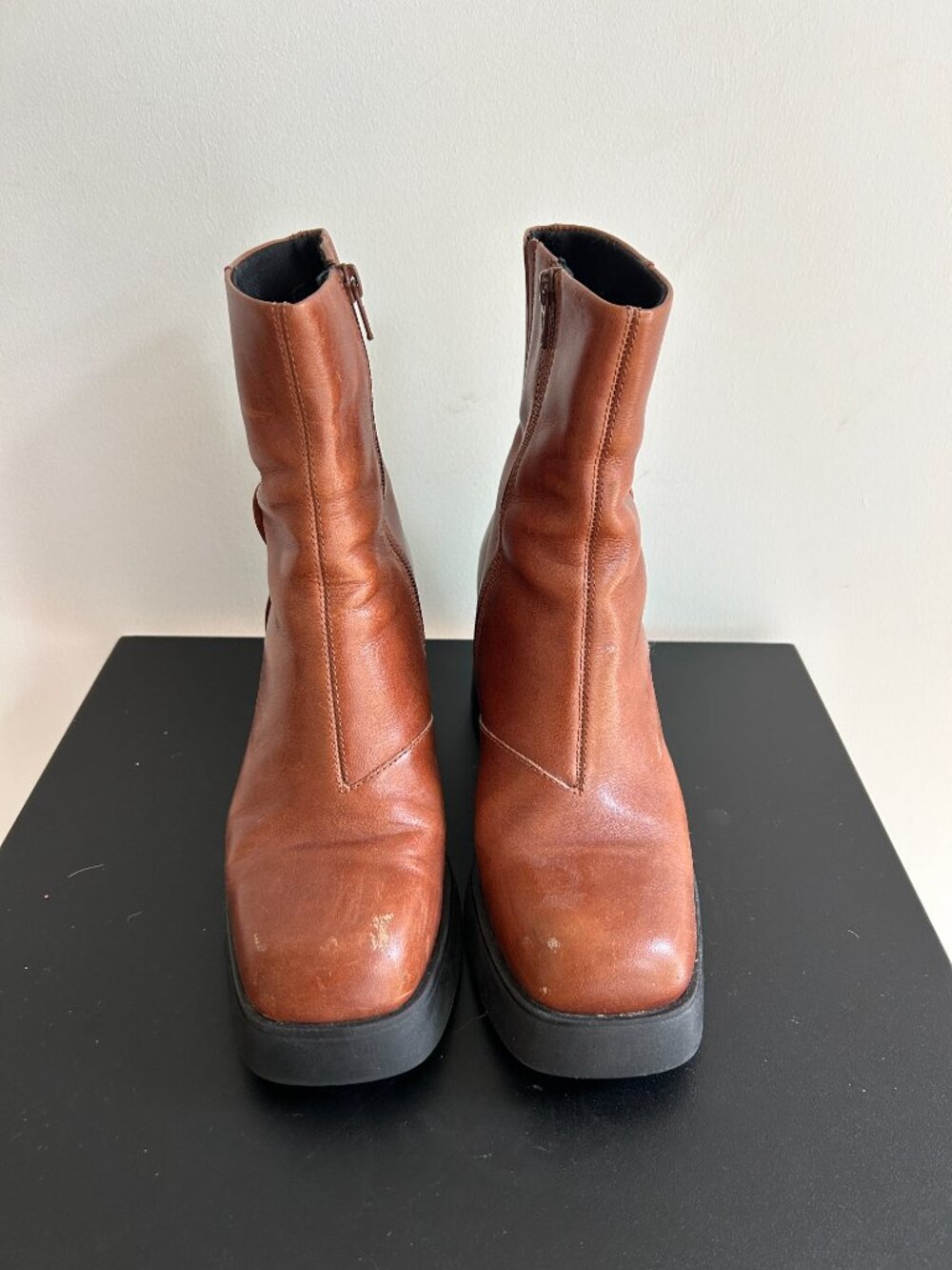 Vagabond Brooke Platform Ankle Boots Cognac Leather Size 38 - Picture 2 of 7